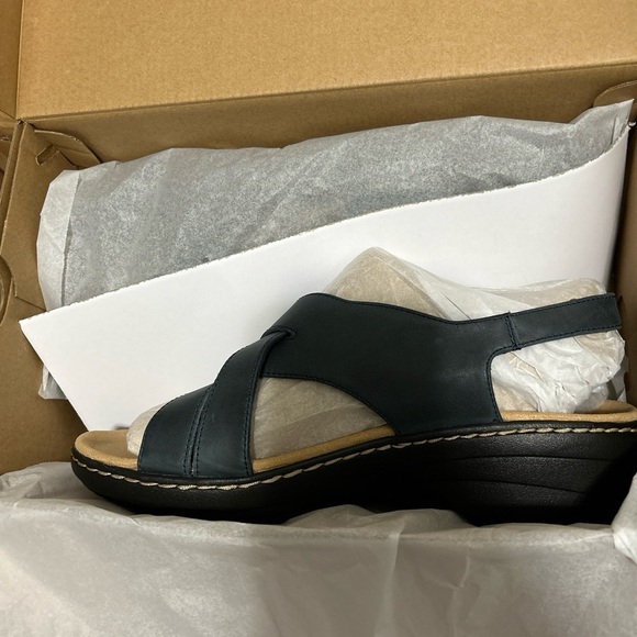 Clarks  Merliah Echo Leather Confort Wedge Sandals Size 11 super comfort - Picture 5 of 14